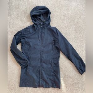 Lands End Small Women’s Navy Packable Long Rain Coat Jacket